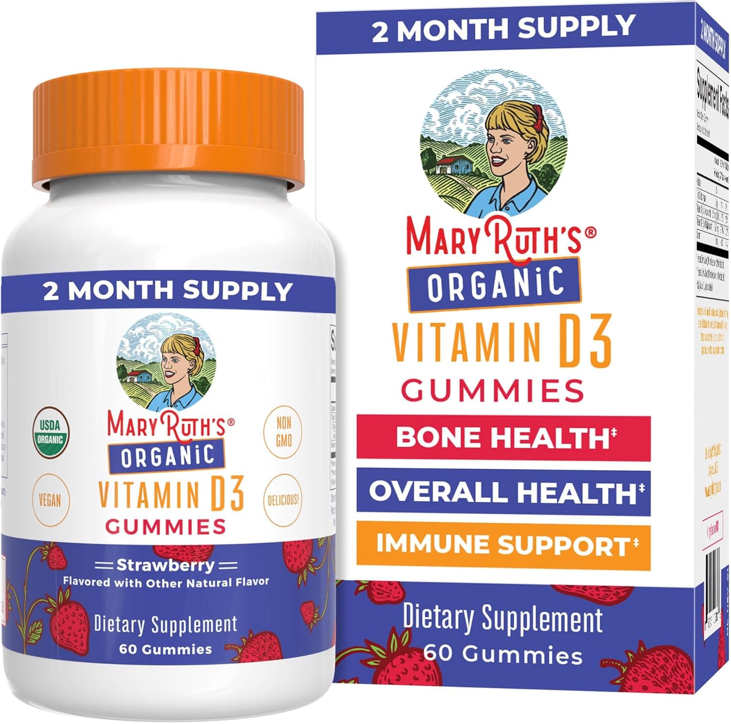 MARYRUTH'S Organic Vitamin D3 Gummies | 1000 IU | USDA Organic…
