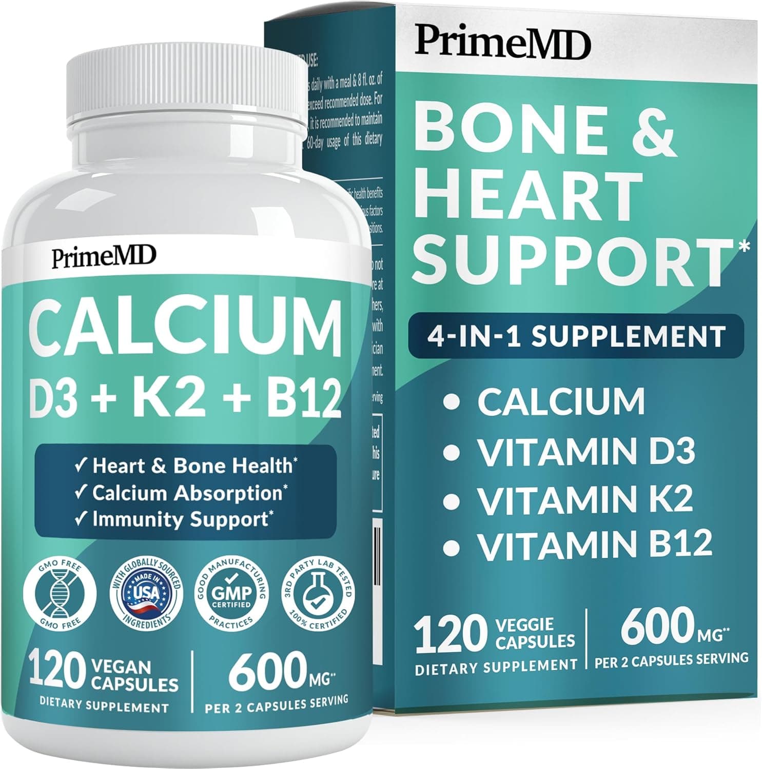 4-in-1 Calcium Supplements for Women & Men - Calcium Citrate…