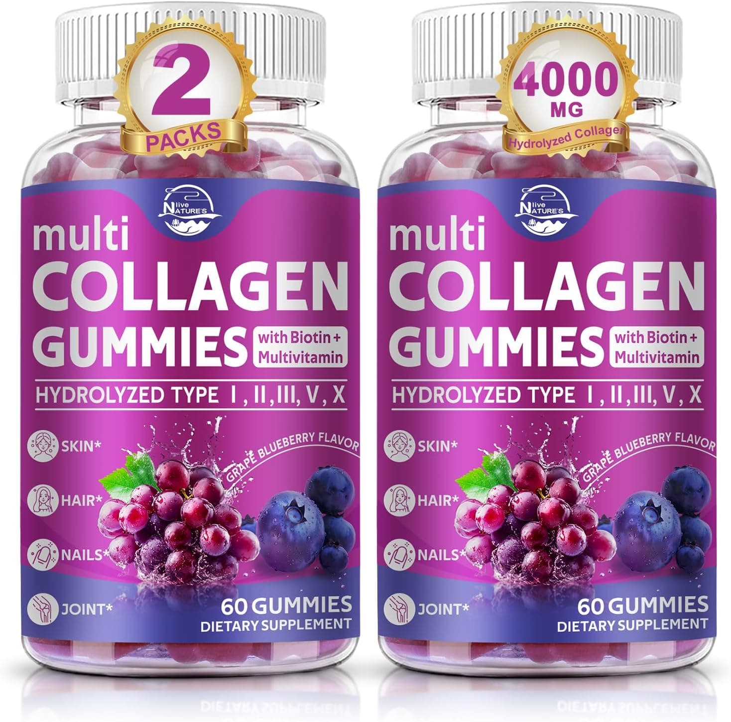 Nature's live Multi Collagen Peptides Gummies