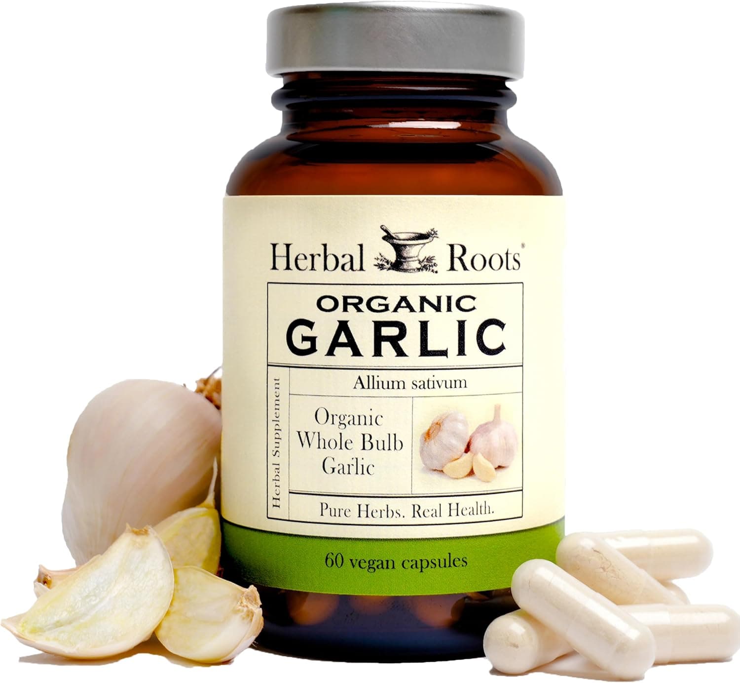 Herbal Roots Organic Whole Bulb Garlic Pills - Potent Extra…