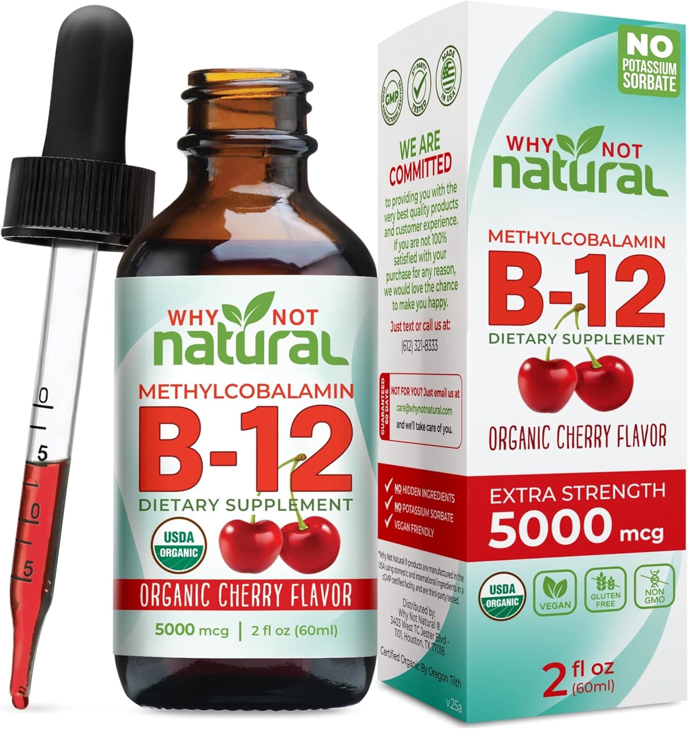 Why Not Natural Organic Vitamin B12 Liquid - Sublingual Extra…
