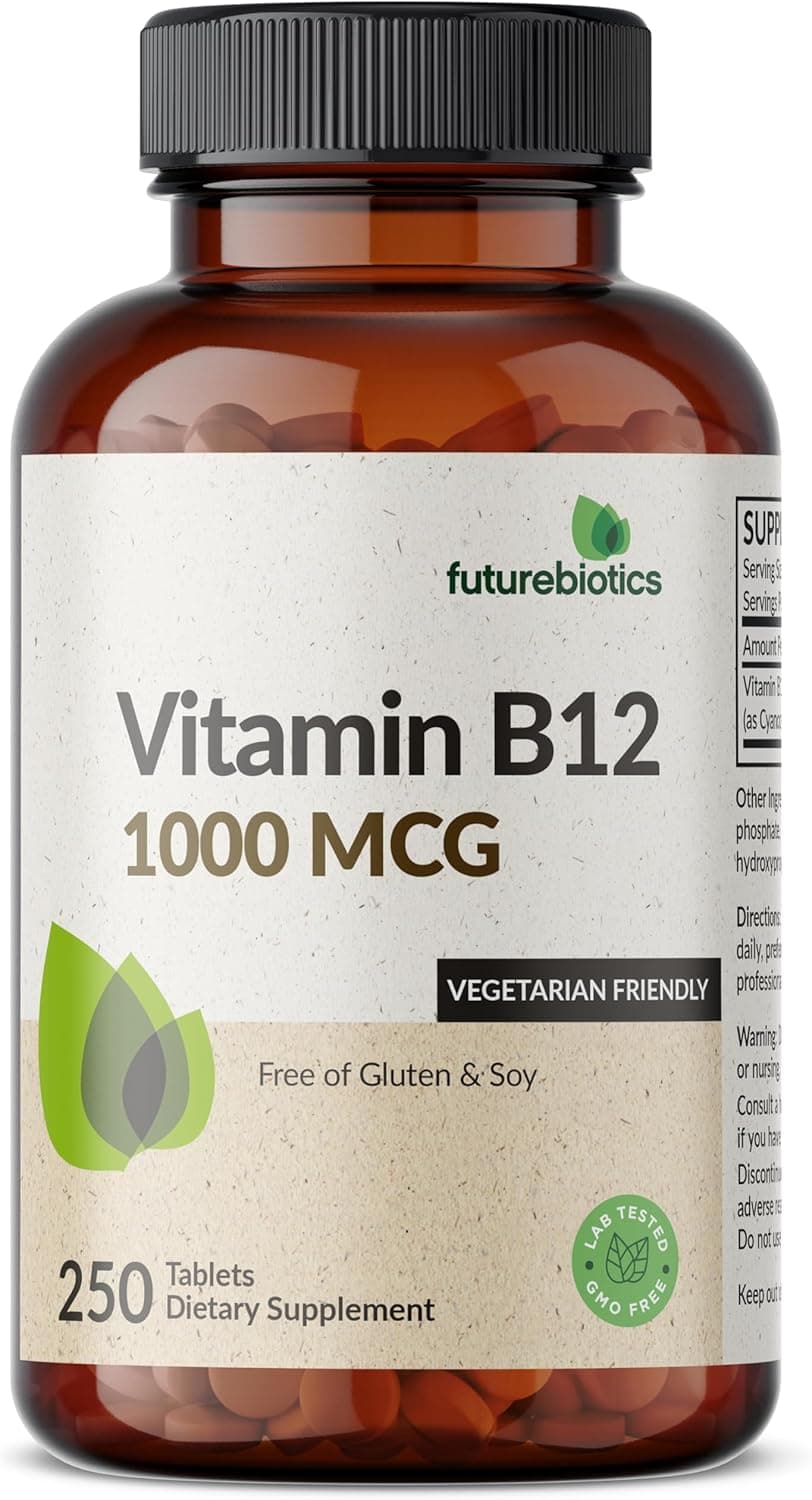 Vitamin B12 1000mcg Vegetarian Friendly Non-GMO, 250 Tablets