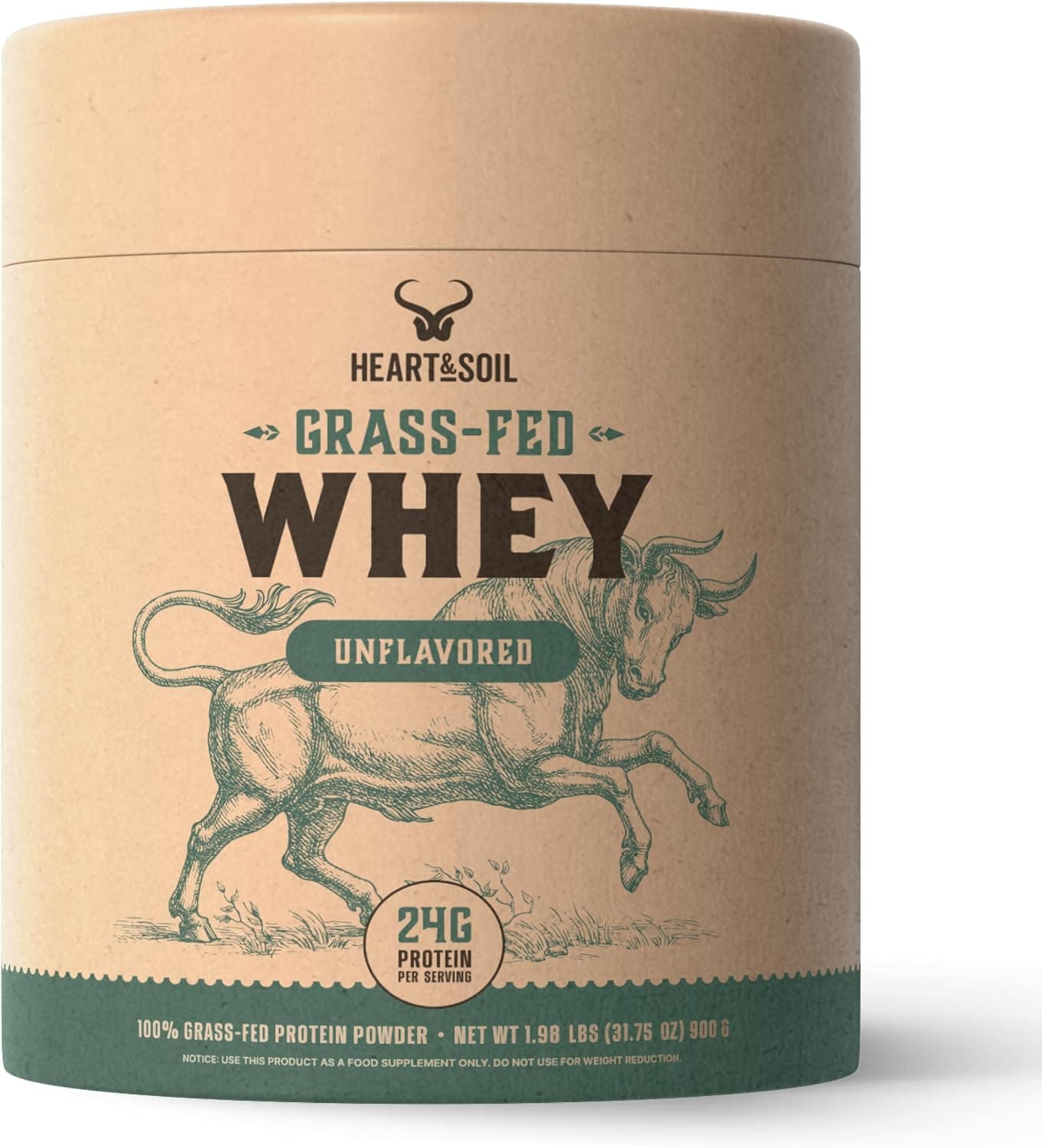 HEART & SOIL 100% Grass Fed Protein Powder – Single…
