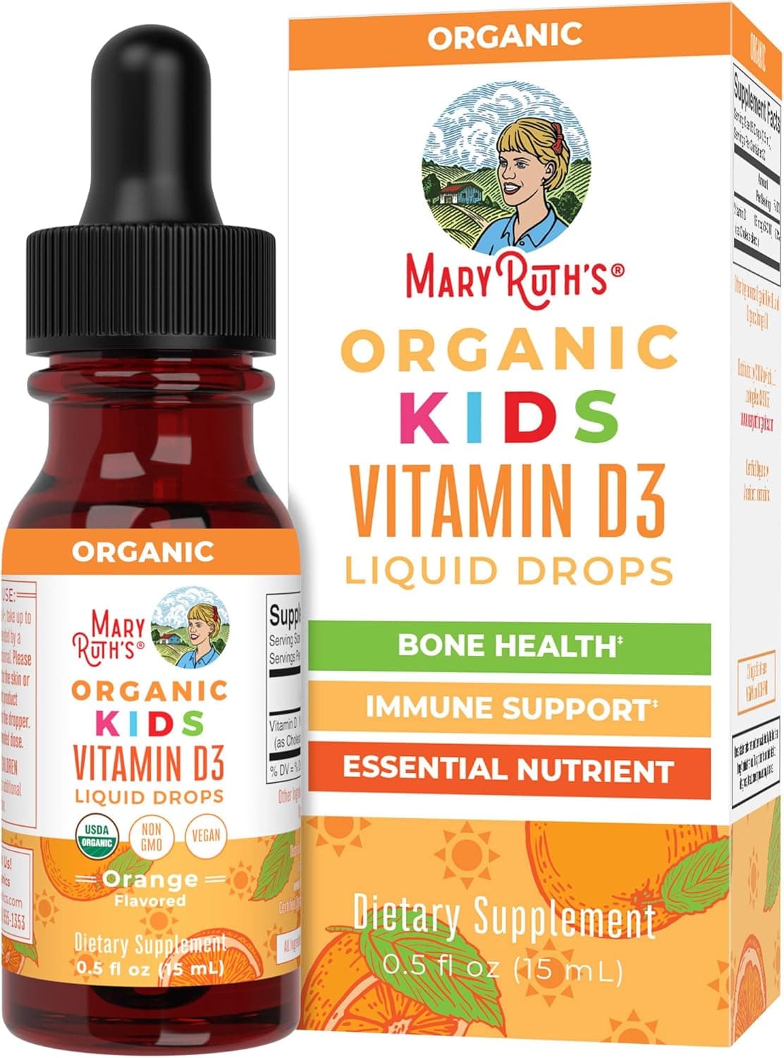 MARYRUTH'S USDA Organic Vitamin D3 Liquid Drops for Kids | 640…