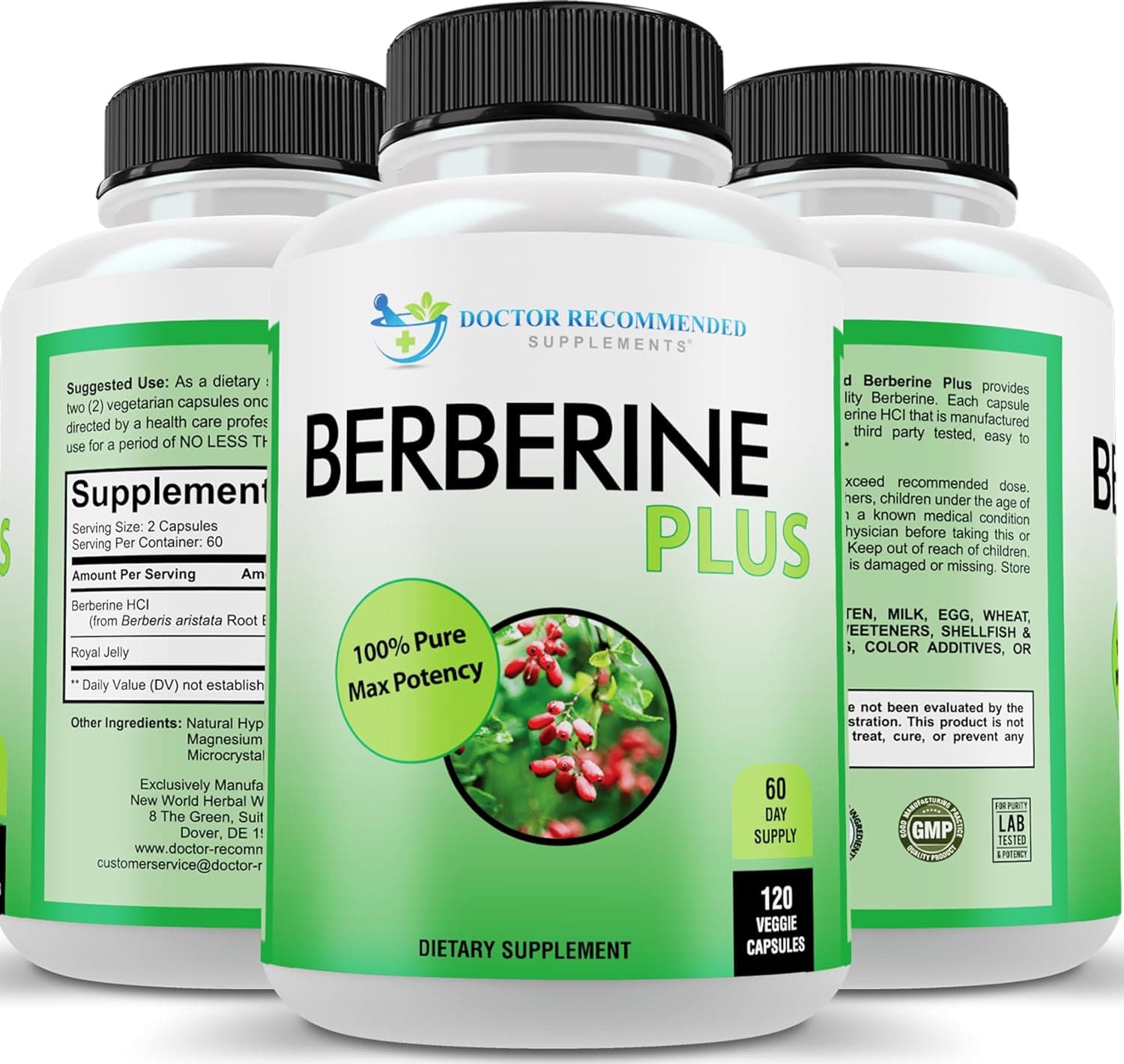 DOCTOR RECOMMENDED SUPPLEMENTS Berberine Plus 1200mg Per…