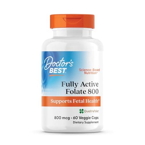 Doctor's Best Folate Supplement 800 mcg for Women & Men…