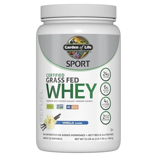 Garden of Life Sport Grass Fed Whey Protein Powder – 24g Whey…