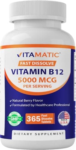 Vitamatic Vitamin B12 5000 mcg – 365 Fast Dissolve Tablets…