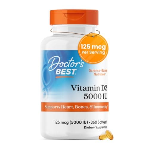Doctor's Best Vitamin D3 5000 IU Softgels for Men & Women…