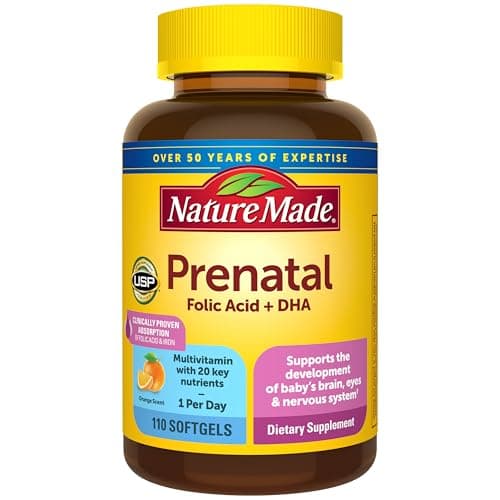 Nature Made Prenatal Vitamins for Women with Folic Acid + DHA
