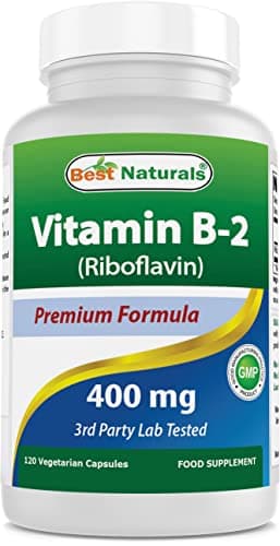 Best Naturals Vitamin B2 (Riboflavin) 400mg - Migraine Relief…