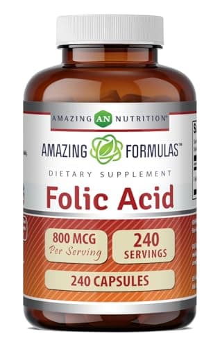 Amazing Formulas Folic Acid (Vitamin B9) 800 Mcg Supplement…