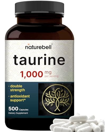 NatureBell Taurine 1,000mg Per Serving, 500 Capsules…