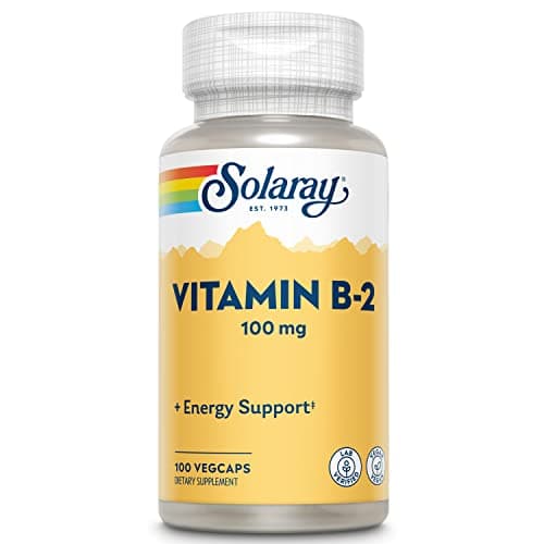 SOLARAY Vitamin B2 Supplement 100 mg for Men & Women…