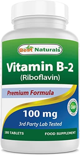 Best Naturals Vitamin B2 (Riboflavin) 100 mg 180 Tablets…