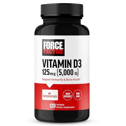 Force Factor Vitamin D3 5000 IU Softgels