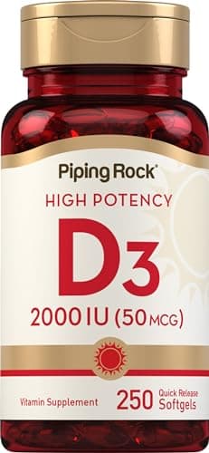 Piping Rock Vitamin D3 2000 IU | 250 Softgels | High Potency…