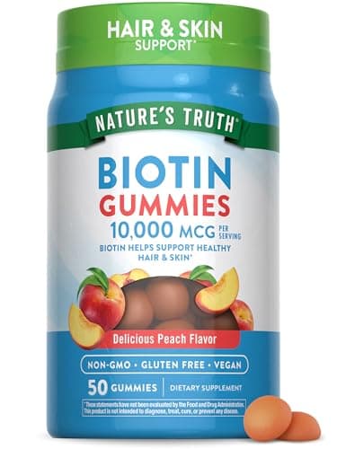 Nature's Truth Biotin Gummies | 10000mcg | 50 Count | Vegan