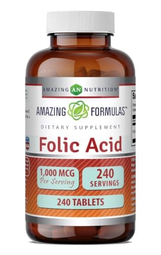 Amazing Formulas Folic Acid 1000 Mcg (1 Mg) | 240 Tablets…