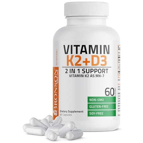 Bronson Vitamin K2 D3 (MK7) Supplement Non-GMO Formula Vitamin…