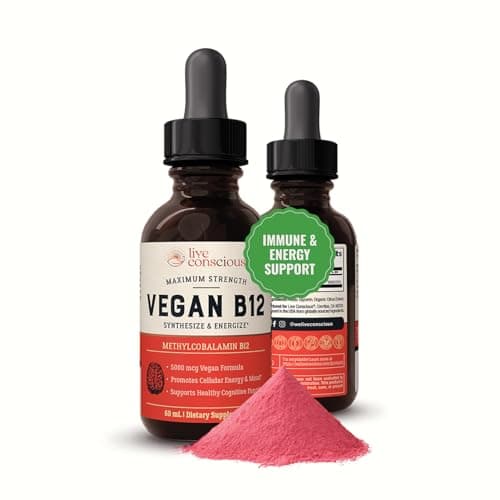 Live Conscious Vegan Vitamin B12 Sublingual Liquid Drops…