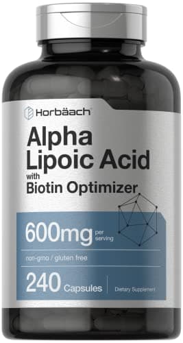 Horbäach Alpha Lipoic Acid 600mg | 240 Capsules | with Biotin…