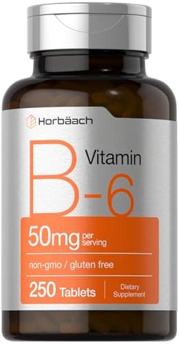 Horbäach B6 Vitamin 50mg | 250 Tablets | Non-GMO & Gluten Free…