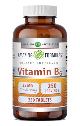 Amazing Formulas Vitamin B6 Pyridoxine 25mg 250 Tablets…