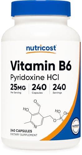 Nutricost Vitamin B6 (Pyridoxine HCl) 25mg