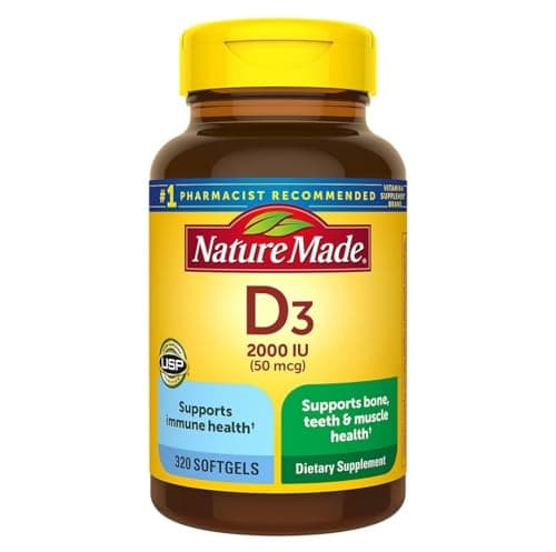 Nature Made Vitamin D3 2000iu 320 Ct. Soft Gels (Packaging May…
