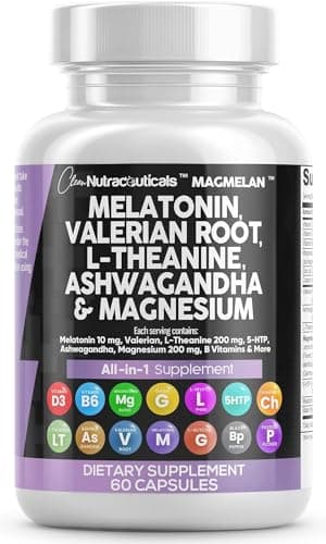 Clean Nutraceuticals Melatonin 10mg Valerian Root L Theanine…
