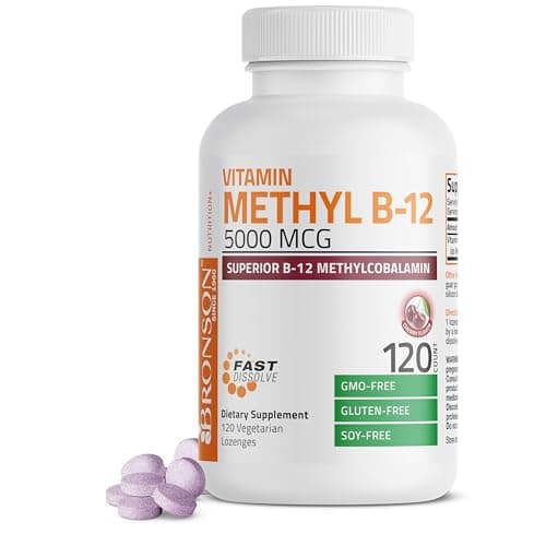 Bronson Methyl B12 5000 mcg Vitamin B12 Methylcobalamin Energy…