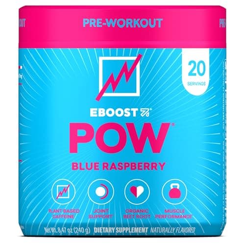 EBOOST POW Natural Pre Workout Powder – 20 Servings - Blue…
