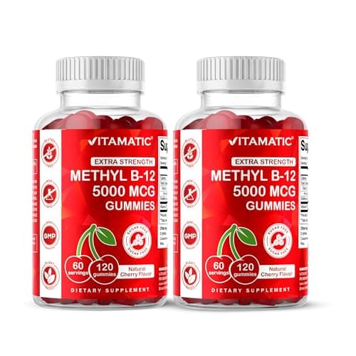 Vitamatic 2 Packs Extra Strength Vitamin B12 5000 mcg (Methyl…