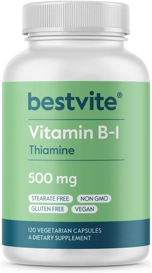 BESTVITE Vitamin B-1 (Thiamin) 500mg (120 Vegetarian Capsules)…