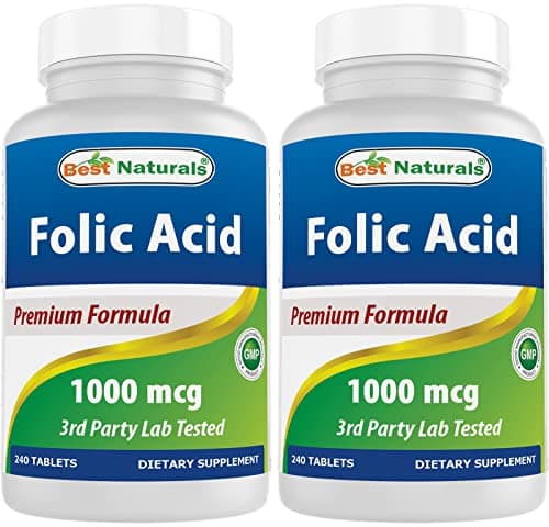 Best Naturals Folic Acid 1000 mcg (Vitamin B9)