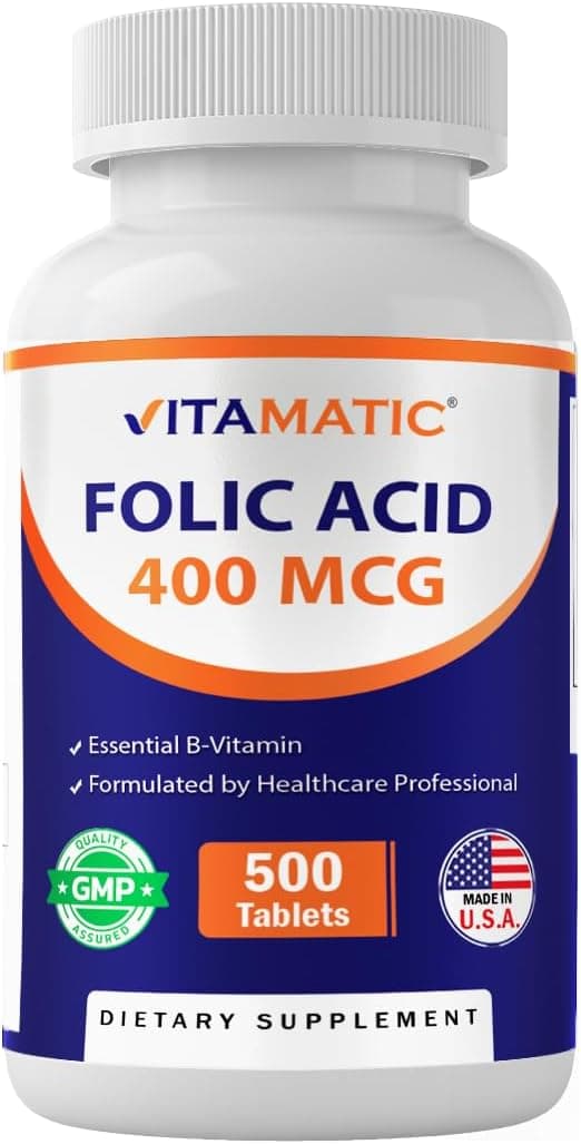 Vitamatic Folic Acid 400 mcg - 500 Vegetarian Tablets…