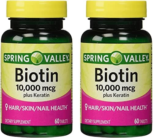 Spring Valley 10000mcg Biotin with 100mg Keratin Dietary…