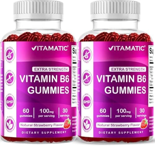 Vitamatic 2 Packs Vitamin B6 100mg Gummies – Natural…