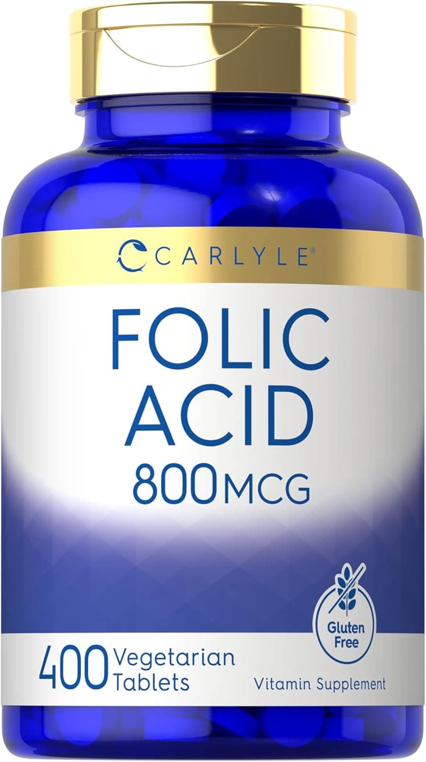 Carlyle Folic Acid 800 Mcg Tablets | 400 Count | Vegetarian