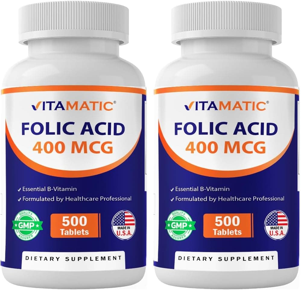 Vitamatic Folic Acid 400 mcg - 500 Vegetarian Tablets…