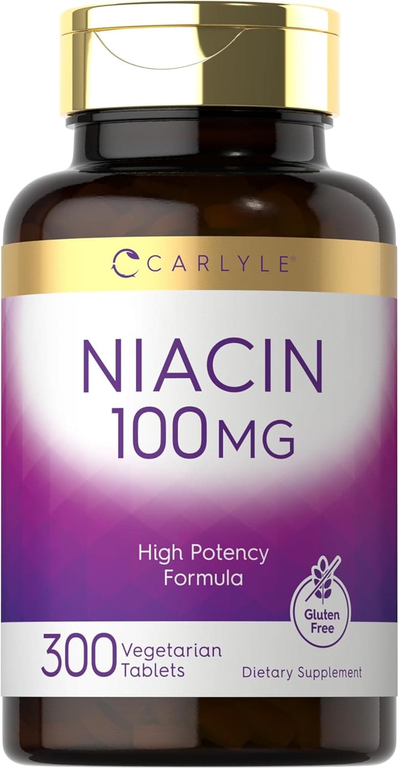 Carlyle Niacin 100mg | 300 Vegetarian Tablets | Non-GMO