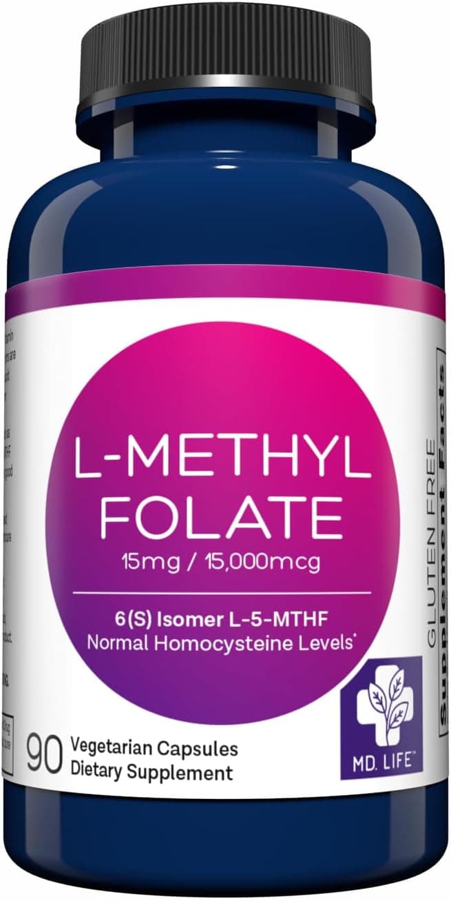 MD Life L-Methylfolate 15 mg Supplement - Professional-Grade…