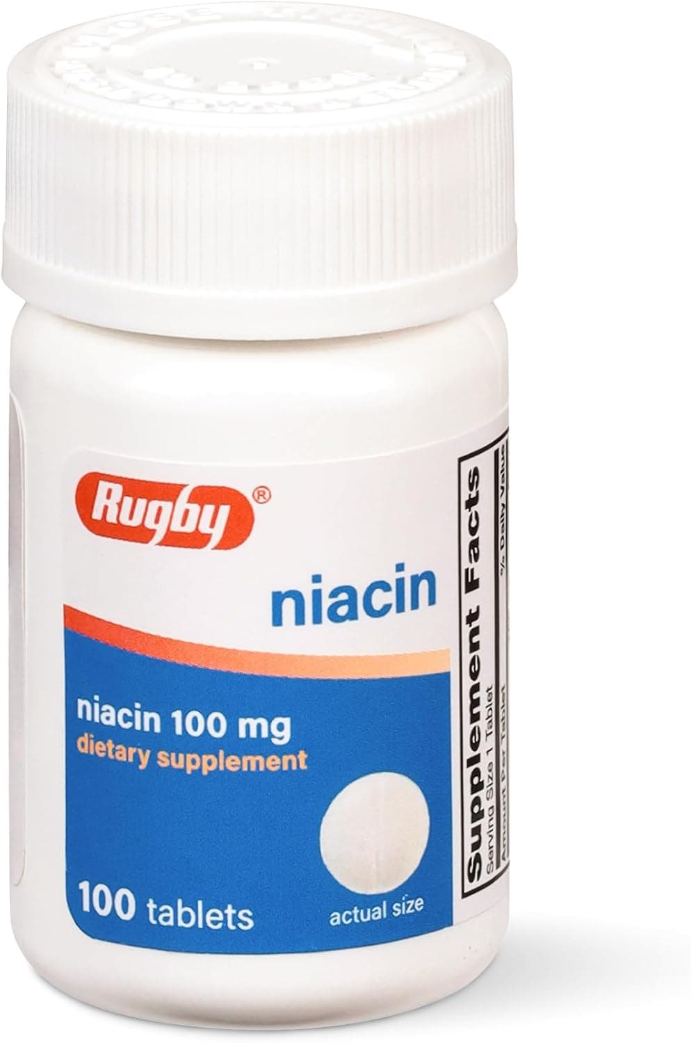 Rugby Niacin 100mg - Niacin Tablets with Calcium - Dietary…