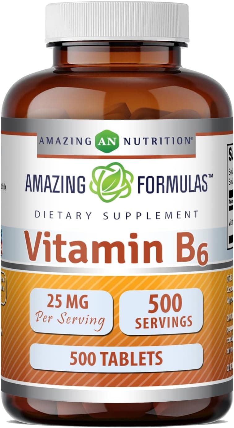 Amazing Formulas Vitamin B6 (Pyridoxine) 25 Mg Supplement…