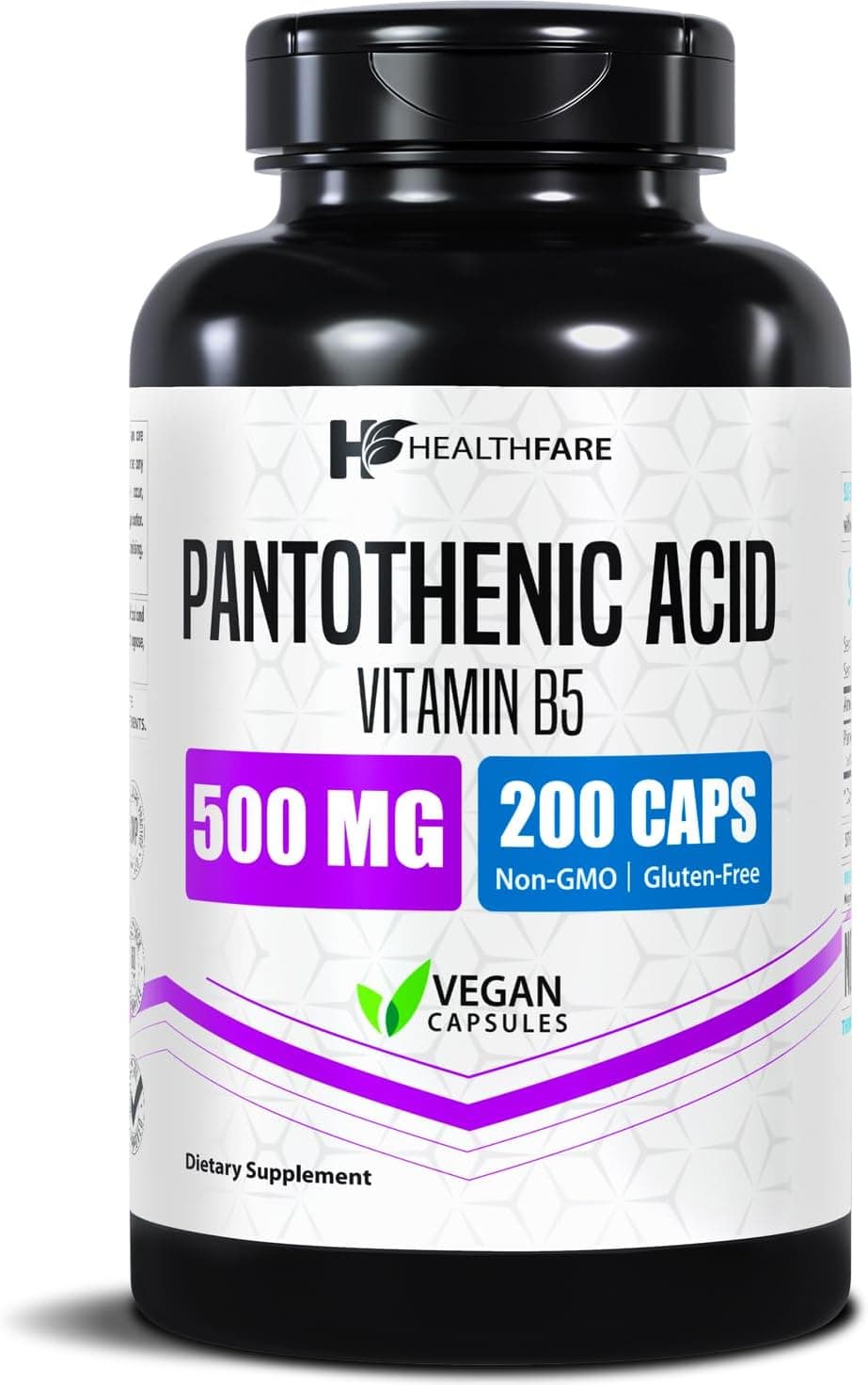 Healthfare Pantothenic Acid 500mg Vitamin B5 Supplement | 200…