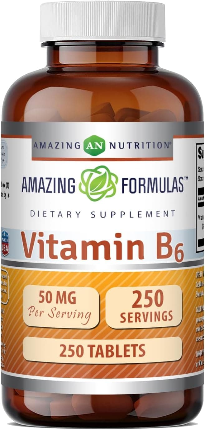 Amazing Formulas Vitamin B6 Pyridoxine 50mg 250 Tablets…