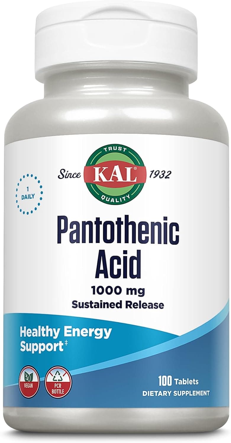 KAL Pantothenic Acid 1000mg Supplement for Men & Women…