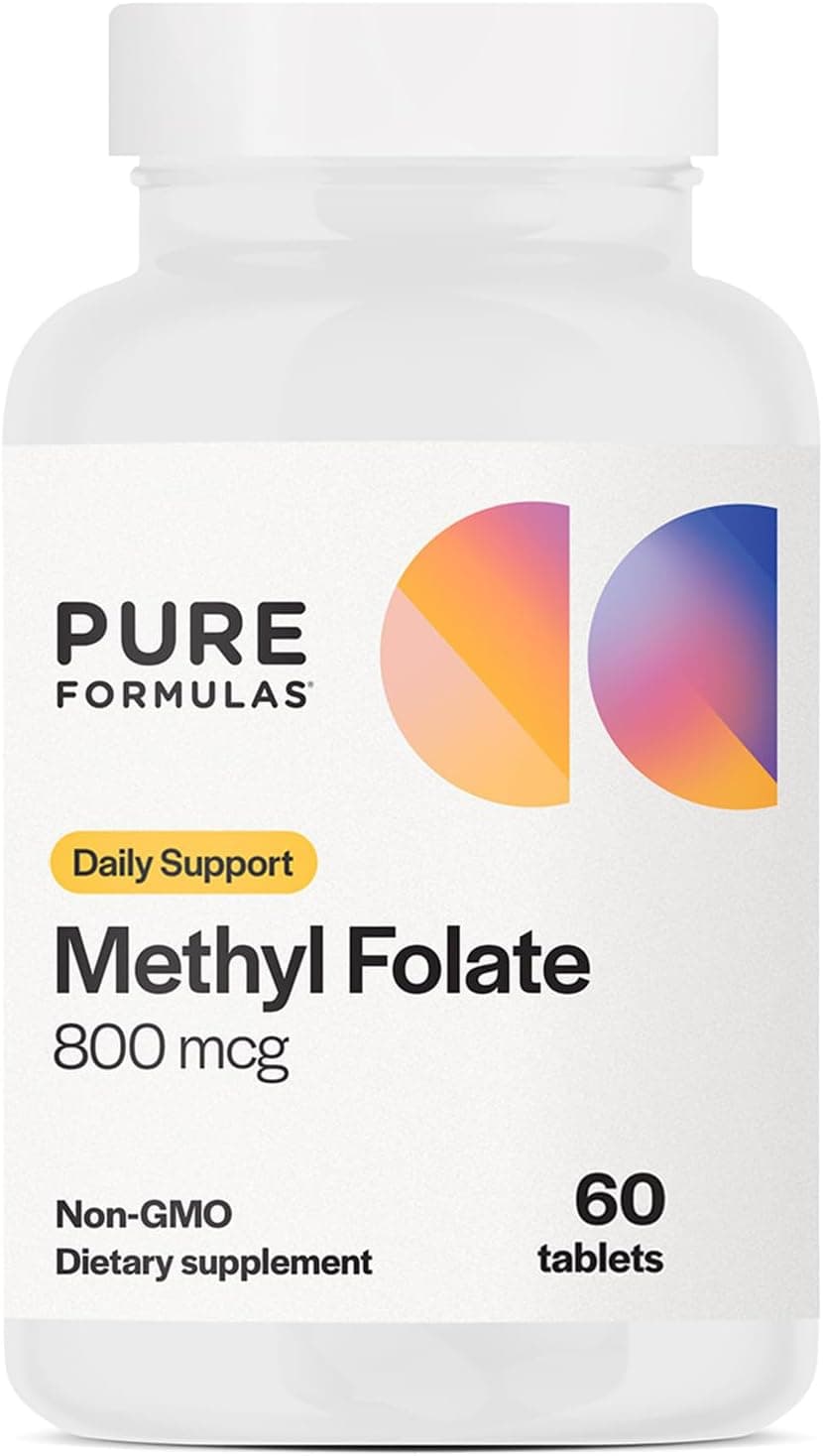 PureFormulas Methylfolate 800 mcg – Active B9 (5-MTHF)…