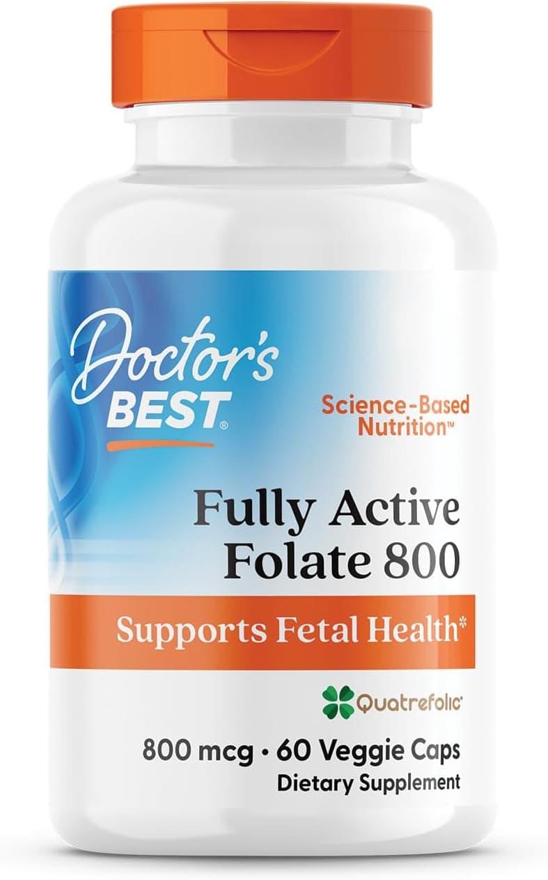 Doctor's Best Folate Supplement 800 mcg for Women & Men…
